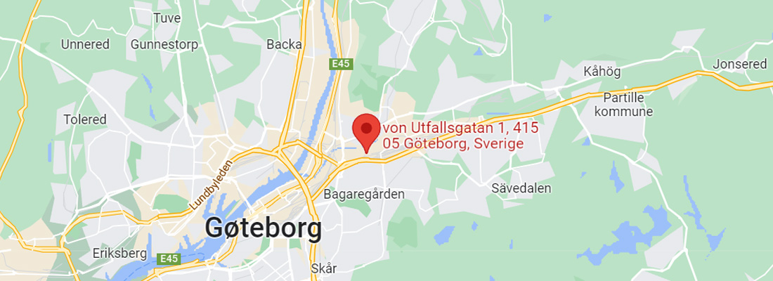 Map over Göteborg