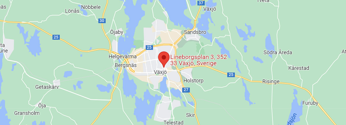 Map over Växjö