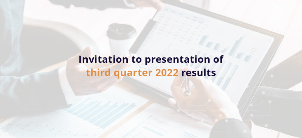 Invitation To Presentation Of Third Quarter 2022 Results | Smartcraft